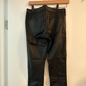 Madewell Coated Black Denim with zipper hardware